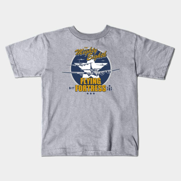 WW2 The Mighty Eighth - B-17 Flying Fortress Kids T-Shirt by TCP